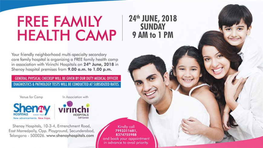 FREE FAMILY HEALTH CAMP AT SHENOY HOSPITALS